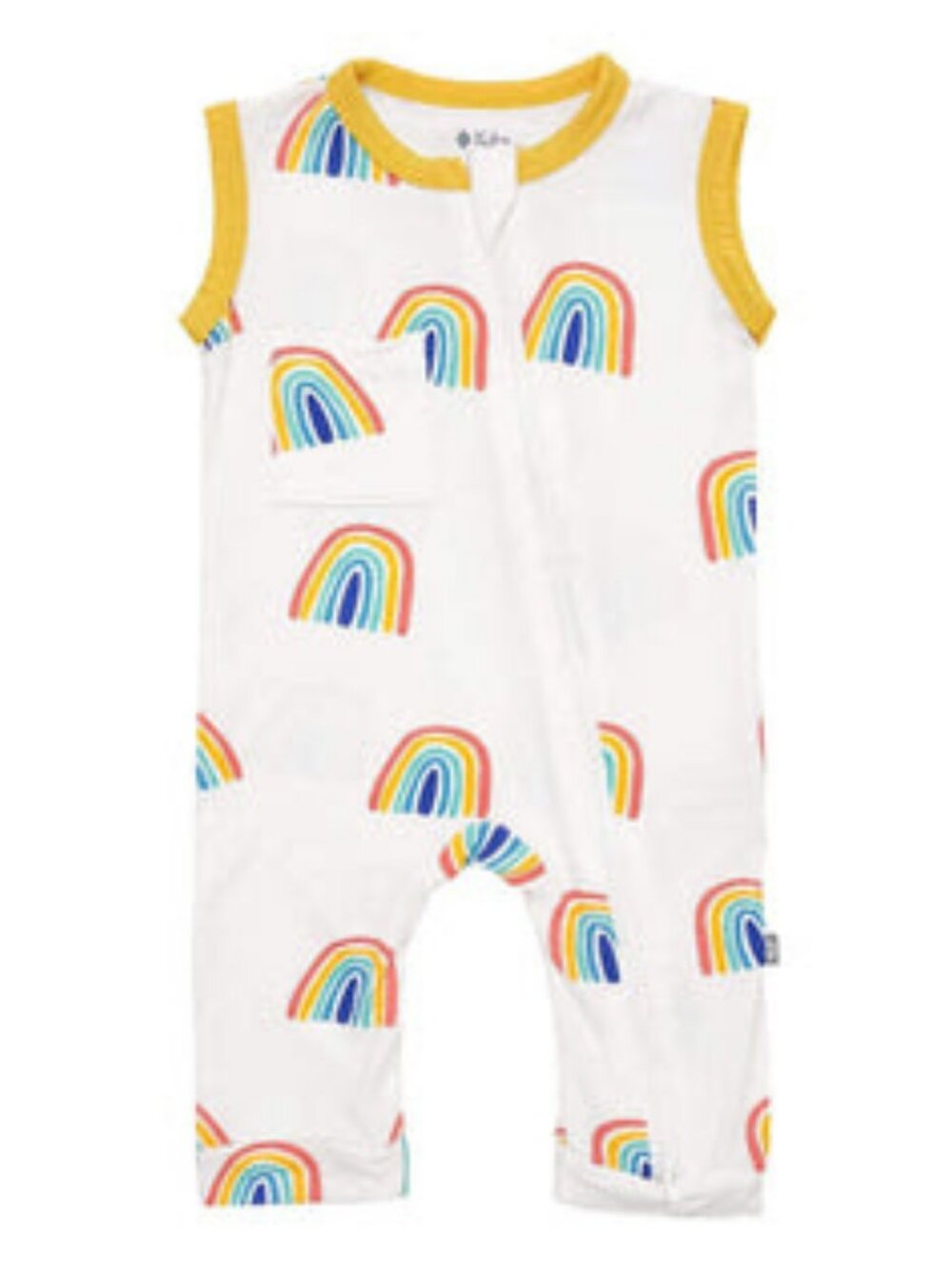 (NWOT) Kyte Baby Printed Zipper Sleeveless Romper in Pineapple Rainbow - Size 2T